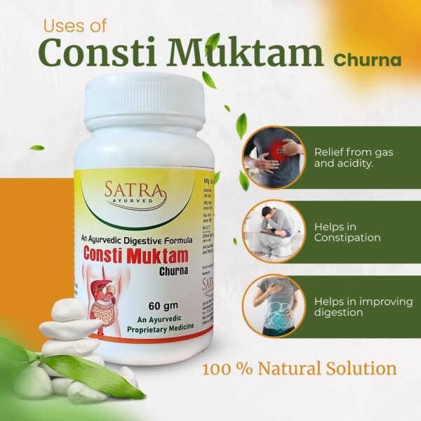 Satra Ayurved HPR 30 Capsule & Consti Muktam Churna (1+1) Combo | Auyrvedic Medicine for Digestive & Rectal Wellness | Piles, Fissure, Fistula & Bowel Support - Image 5
