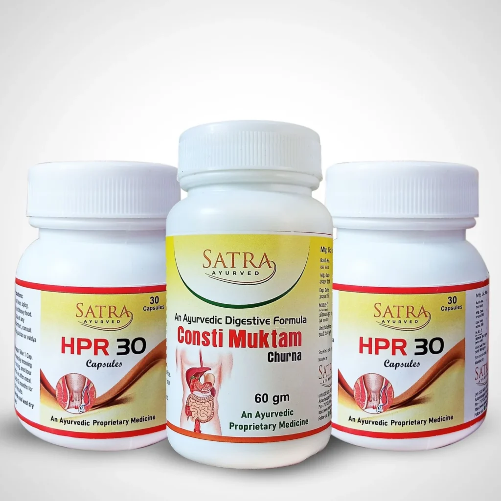 HPR Capsule & Consti Muktam Churna Combo Pack - Ayurvedic Supplements Constipation and Digestion
