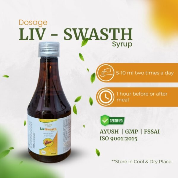 LIV-SWASTH Capsule & LIV-SWASTH Syrup (2+1) Combo | Supports Liver Detoxification & Improves Digestion | Helps Maintain Liver Function & Ayurvedic Digestive Wellness - Image 5